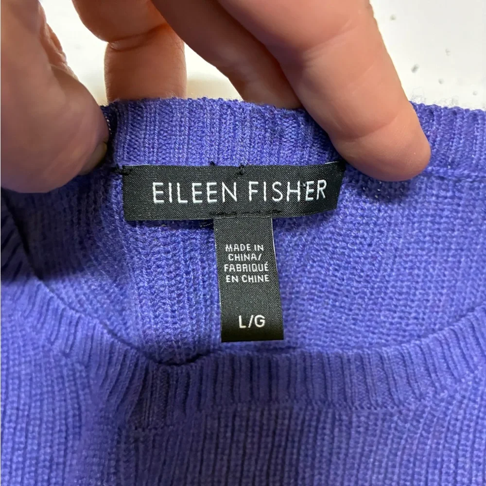Eileen Fisher Merino Wool Sweater, Size Large, Crew Neck, Cozy And Soft!